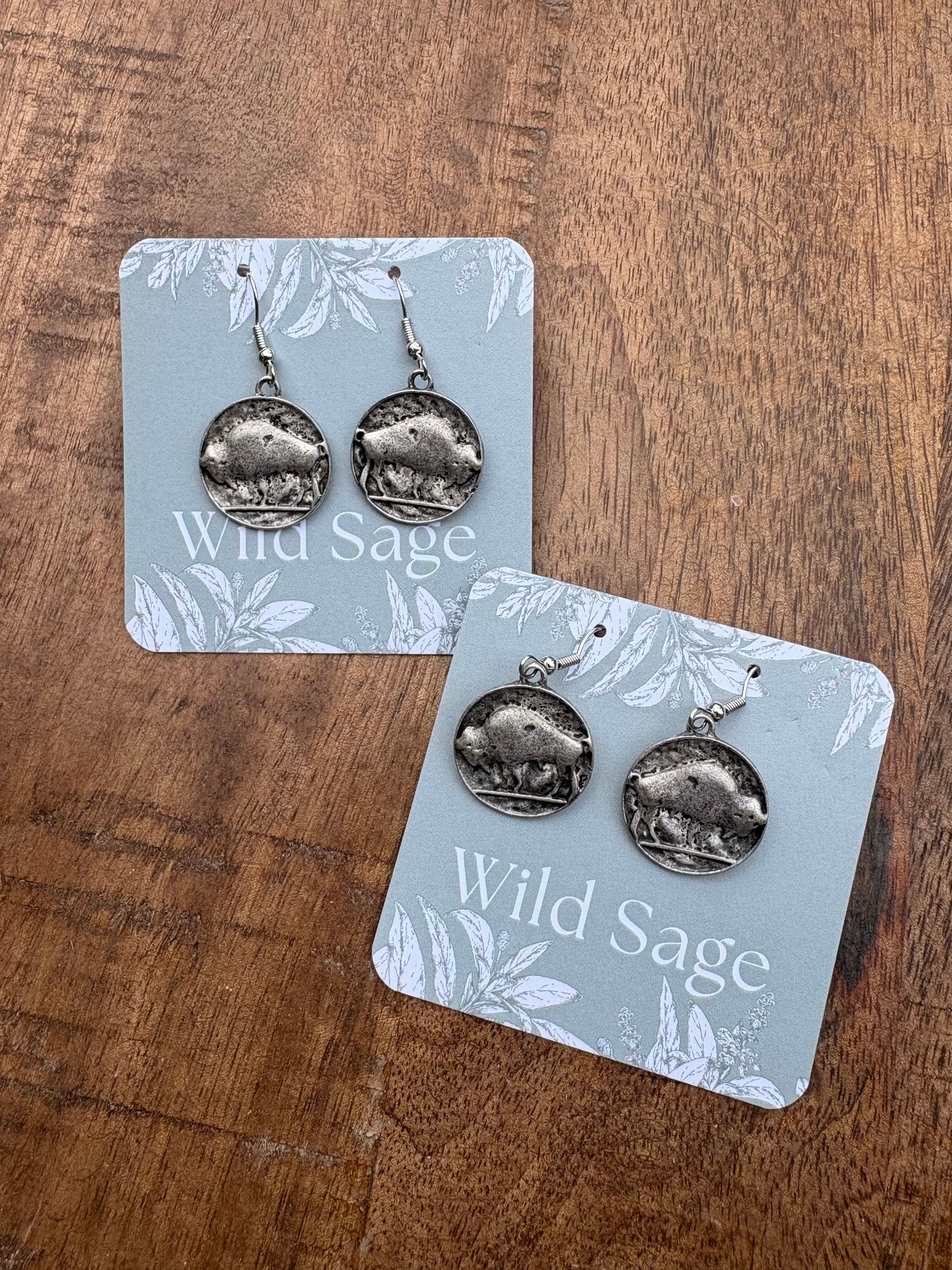 Silver Buffalo Earrings