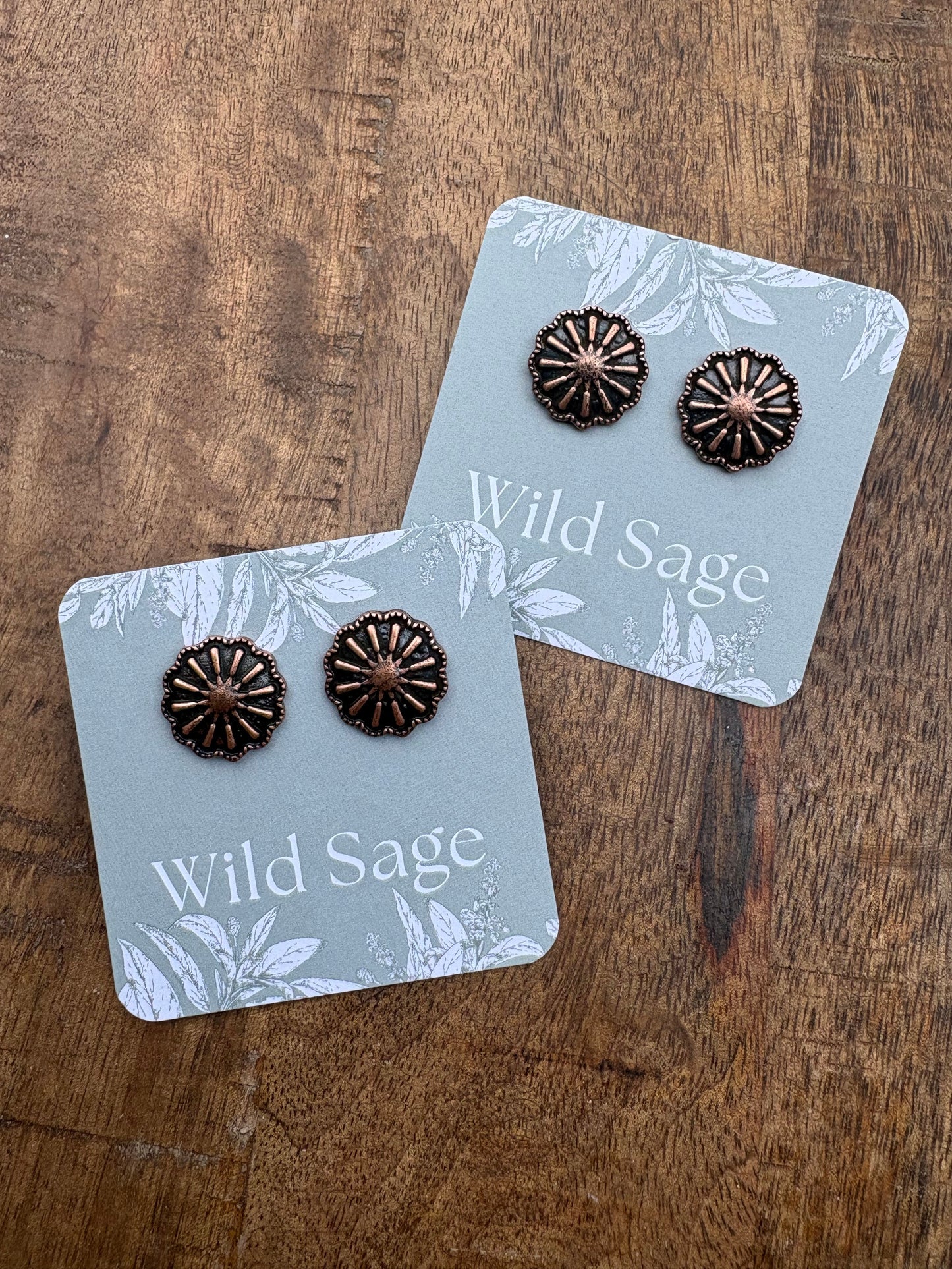 Small Copper Concho Studs