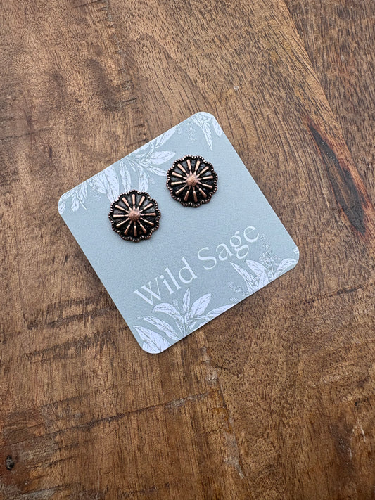 Small Copper Concho Studs