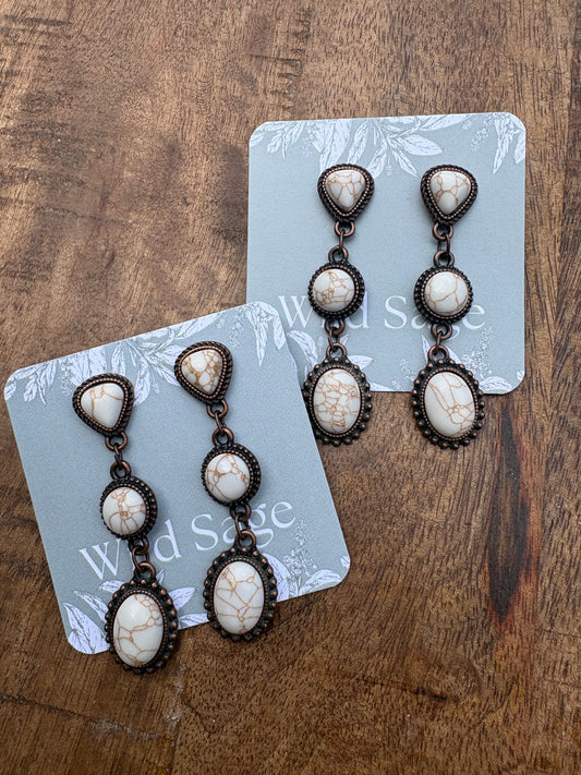 Copper & stone earrings